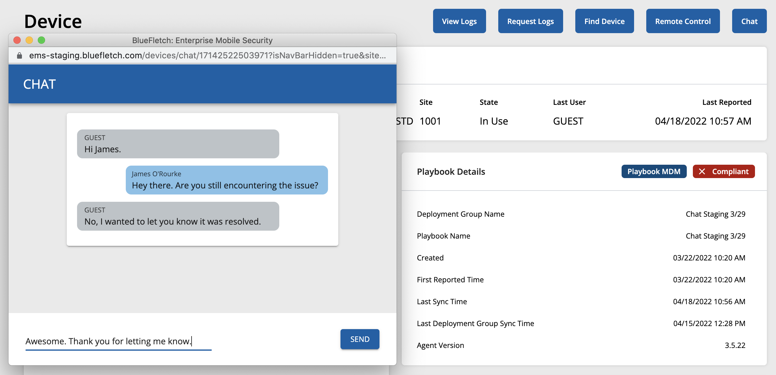 Chat Portal Conversation