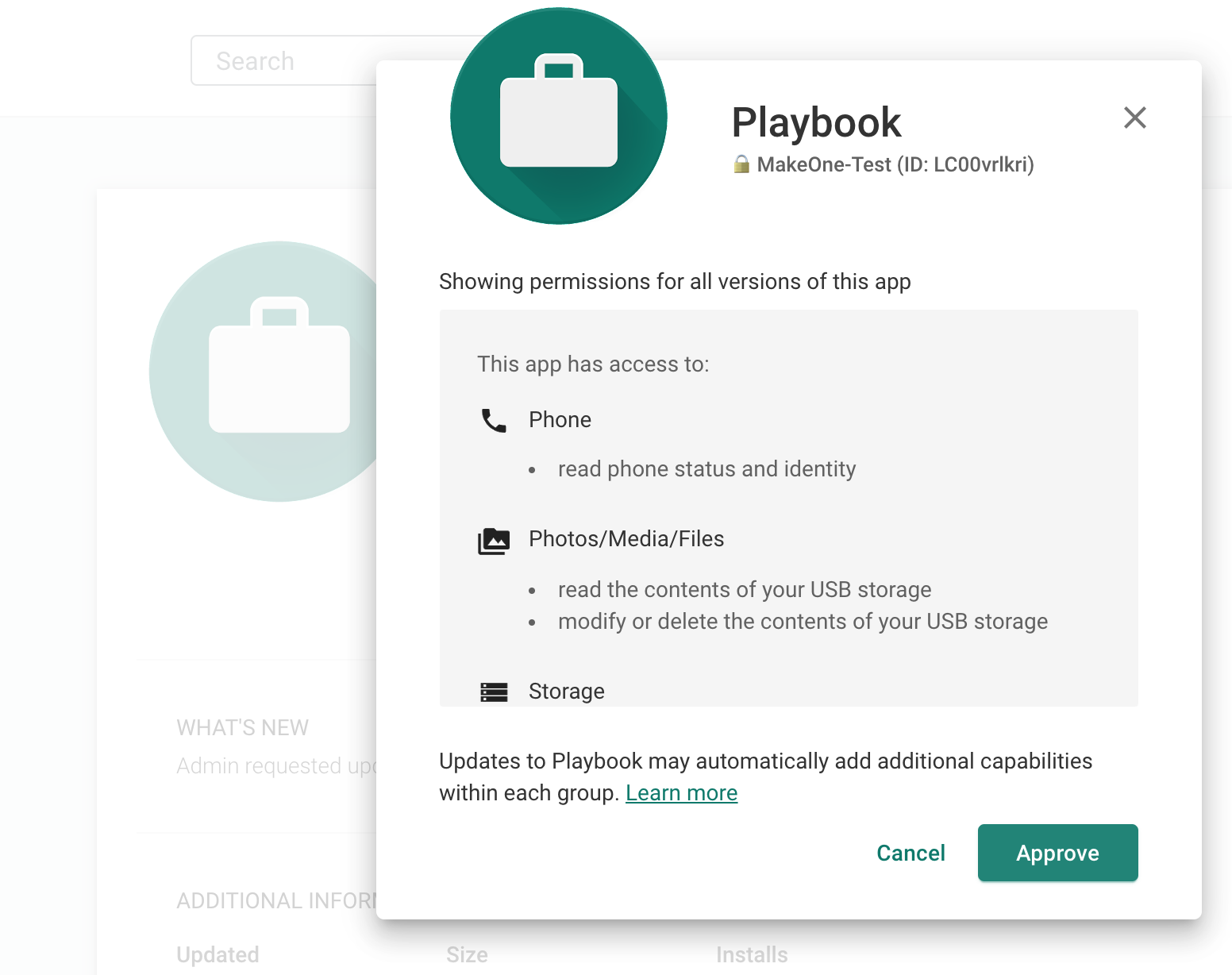 Approve Permissions