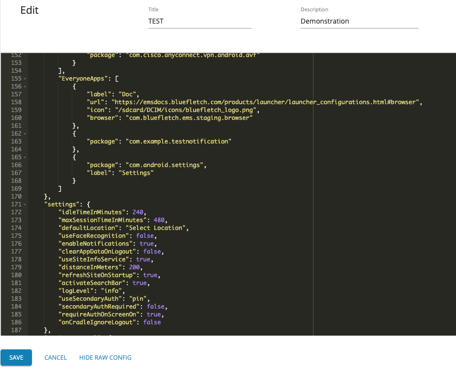 Raw Config