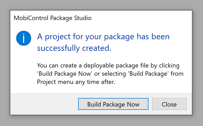 New Package Size Settings 