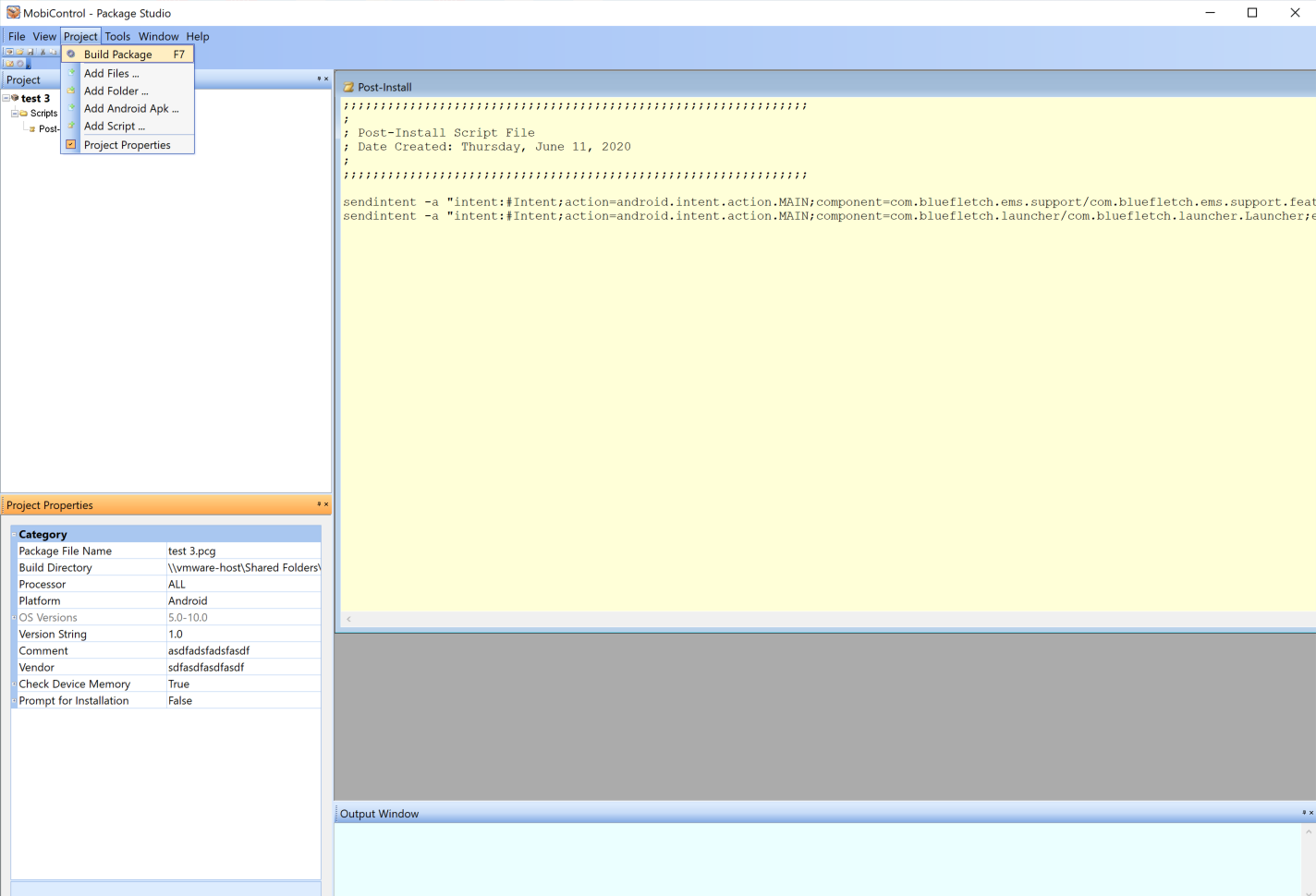 New Package Script