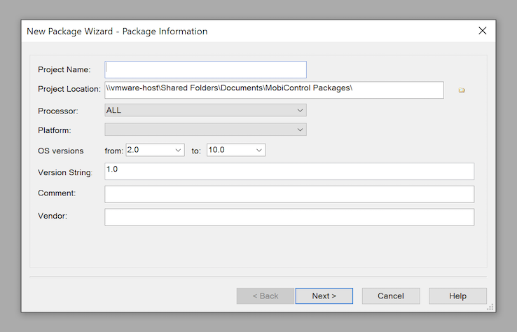 New Package Project Create