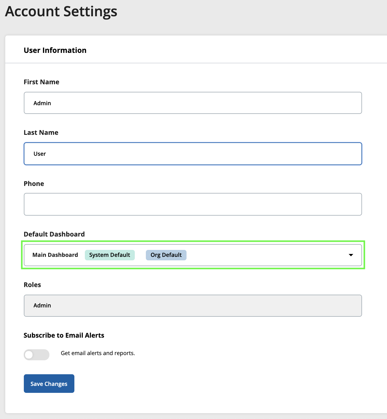 Account Settings