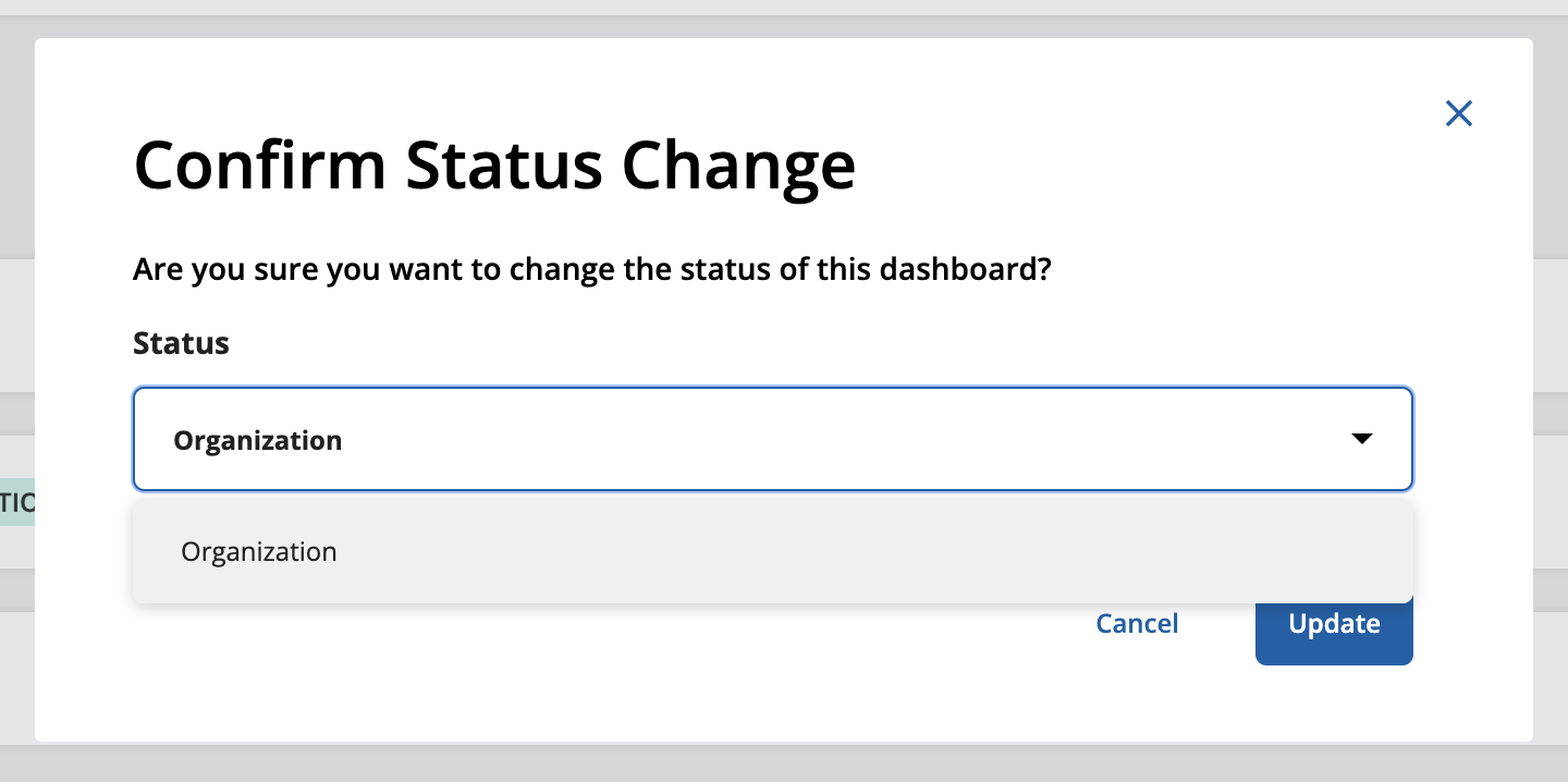 Change Status of Dashboard