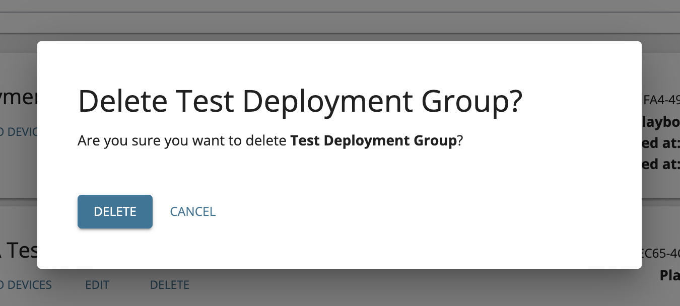 Delete Deploymemnt Group