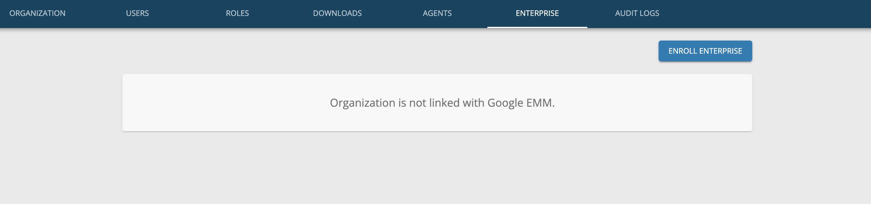 Enterprise Tab - Unenrolled