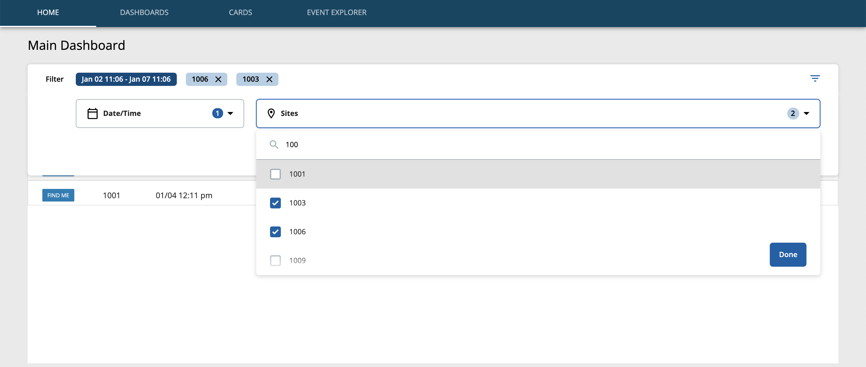 Filter Sites