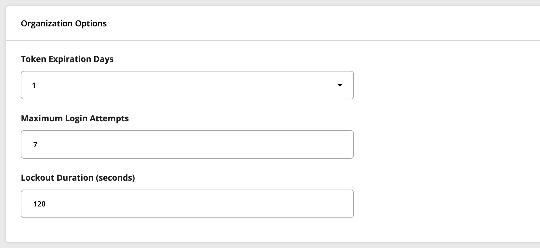 Organization Options