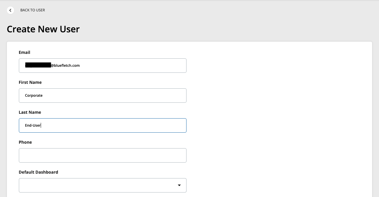 Add User - Email and Name